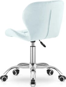 Set pentru birou ZARIMO masa 80x40 cm, neagra + fotoliu AVOLA VELVET, albastru deschis