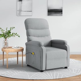 321226 vidaXL Fotoliu de masaj, gri deschis, material textil