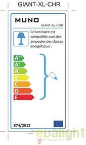 Lampadar, lampa de podea moderna, brat articulat, finisaj cromat, GIANT-XL-CR MUNO Design