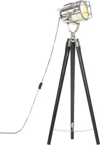 vidaXL Lampă de podea trepied, negru, 97 cm, lemn masiv de mango