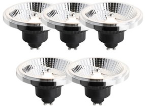 Set de 5 becuri LED GU10 reglabile 111mm 10.5W 770 lm 3000K
