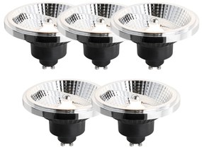 Set de 5 becuri LED GU10 reglabile 111mm 10.5W 770lm 3000K