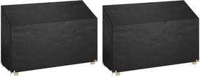 vidaXL Huse bancă grădină 2 buc 8 ocheți, 190x70x70/88 cm, polietilenă
