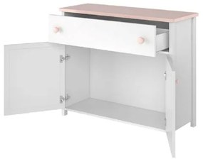 Comoda cu 2 usi si 1 sertar alb Star