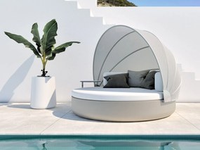 Pat de zi exterior cu spatar rabatabil si parasolar ULM