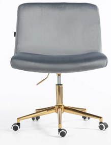 HR150K Scaun Grafit din Catifea cu Bază Aurie