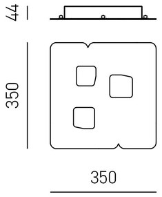 Plafoniera moderna GISELLE 35x35cm, alb, gri sau argintiu
