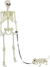 vidaXL Schelet de decorare de Halloween 2 pcs Alb Polipropilenă