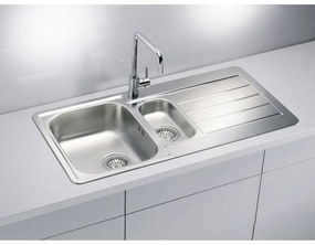 Chiuveta bucatarie inox doua cuve crom satin Alveus Line 10 SATIN