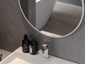 Mexen Loft oglindă pentru baie rotundă 70 cm, ramă albă - 9850-070-070-000-20