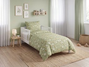 Lenjerie de pat pentru patut din bumbac Renforce FLORAL NEST verde Dimensiune lenjerie de pat: 45 x 65 cm | 90 x 135 cm