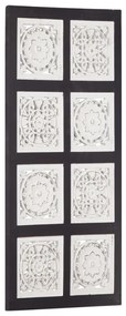 Panou de perete sculptat manual, negru si alb, 40x80x1,5 cm MDF 1, Alb si negru, 40 x 80 x 1.5 cm