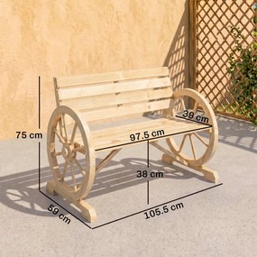 Outsunny Banca Country Fonta 127×60×85 cm – 2‑locuri cu Cotiere Rotative Neagra | Aosom Romania