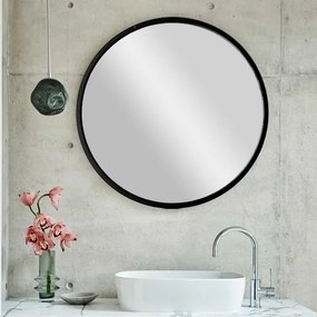 Oglinda Siyah Metal Cerceve Yuvarlak Ayna A710