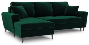 Coltar extensibil Kyoto 4 locuri catifea picioare negre
