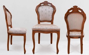 Scaun lemn masiv clasic Briston cu Spătar Tapițat, 48 × 59 × 108 cm