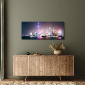 Tabloul Shangai nocturn (120x50 cm)