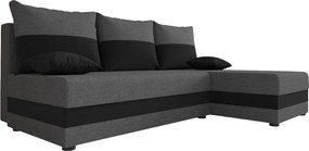 Coltar extensibil reversibil in forma de L VALERIO SLIM 200x140 cm, gri inchis/antracit + 2 perne CADOU