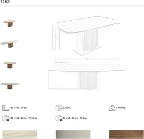 Masa extensibila cu blat din marmura portelanata 1162