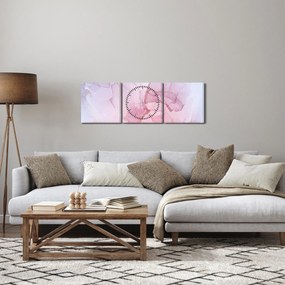 Tablou - Pete roz (cu ceas) (90x30 cm)