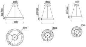 Lustra LED inteligenta design circular NISEKO II White 38cm