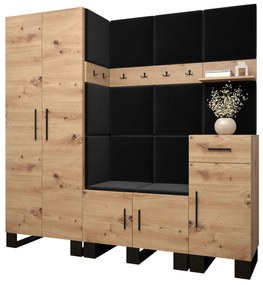 Set mobilier pentru hol Amanda 1 (Stejar artisan + Negru). 1085861