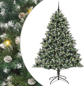 vidaXL Brad de Crăciun artificial Verde 210 cm PVC și Plastic și Oțel