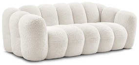 Canapea albă cu tapițerie din țesătură bouclé 232 cm Hippolyte – Bobochic Paris