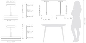 Lustra LED design scandinav Asteria medium - nuance olive/ auriu