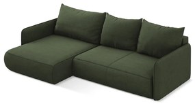 Colțar verde extensibil/cu spațiu de depozitare (cu colț pe partea stângă) Nanea – Makamii