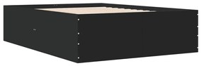 3280938 vidaXL Cadru de pat, negru, 140x190 cm, lemn prelucrat