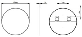 Oglinda rotunda Deante Round, 60 cm, rama negru mat