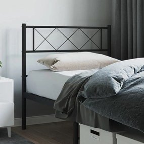 372306 vidaXL Tăblie de pat metalică, negru, 100 cm