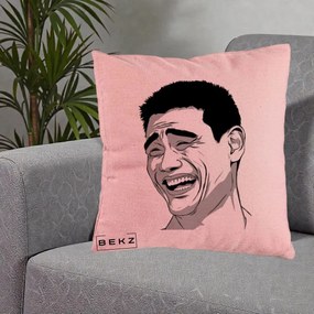 Perna Decorativa Yao Ming Meme, 40x40 cm, Roz, Husa Detasabila, Perna Inclusa, BEKZ®