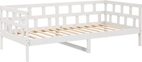 vidaXL Pat de zi, alb, 90x190 cm, lemn masiv de pin