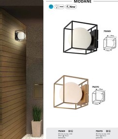 Aplica perete sau tavan pentru exterior IP44 Modane negru