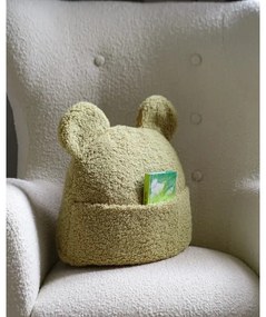 Pernă decorativă pentru copii verde din țesătură bouclé Teddy Pouch – Wigiwama