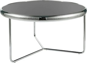 Masuta cafea SCARLET, negru/argintiu, sticla securizata/metal, 74x40 c