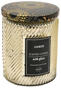 Lumanare parfumata AMBER, pahar sticla capac metalic, 7x9 cm