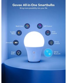 Bec LED RGBWW dimabil Govee Smart E27/12W/230V 2700-6500K Wi-Fi
