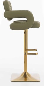 HR8403KW Scaun Khaki Piele Ecologica Premium Soft cu Bază Aurie