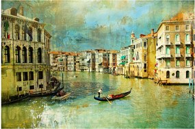 Tablou - Canalul de la Veneția și gondole (90x60 cm)