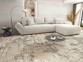 Colțar extensibil dumonde cu ladă de depozitare si sezut confortabil din spuma high-density, Berlin XL Zoom Crem 350x185 cm II