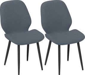HOMCOM Scaune Tapitate Metalice, Gri Modern | Aosom Romania