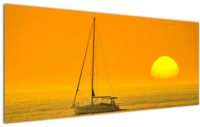 Tablou - Barca în mijlocul mării (120x50 cm)