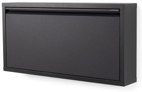 Pantofar negru cu deschidere înclinată din metal 75x37,5x12,5 cm Billy – Spinder Design