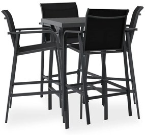 3073574 vidaXL Set mobilier de bar pentru grădină, 5 piese, negru