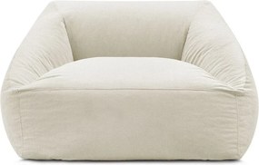 Fotoliu bean bag bej cu tapițerie din catifea reiată Lilibet – Bobochic Paris