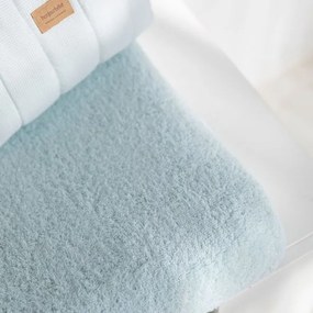 Husa de protectie Azul pentru salteaua de infasat ,   bumbac buclat, elastic pe contur, 80x50 cm, Bonjourbebe
