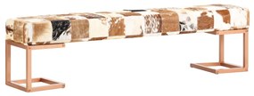 Banca, maro, 160 cm, piele naturala de capra, model petice Maro, 160 x 30 x 40 cm